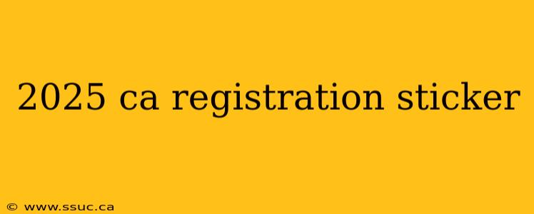 2025 ca registration sticker