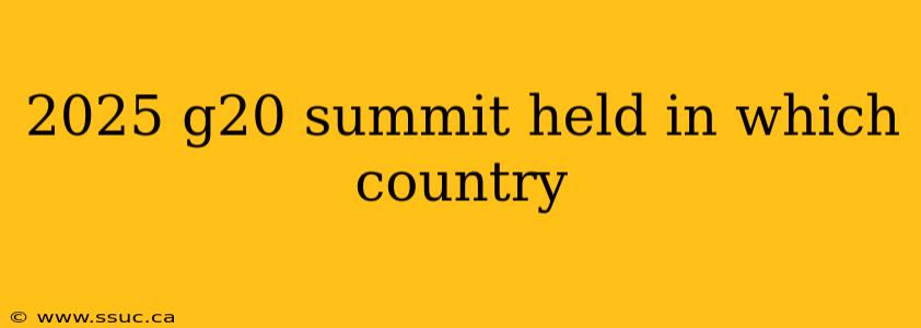 2025 g20 summit held in which country