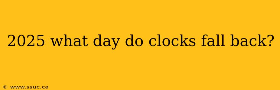 2025 what day do clocks fall back?