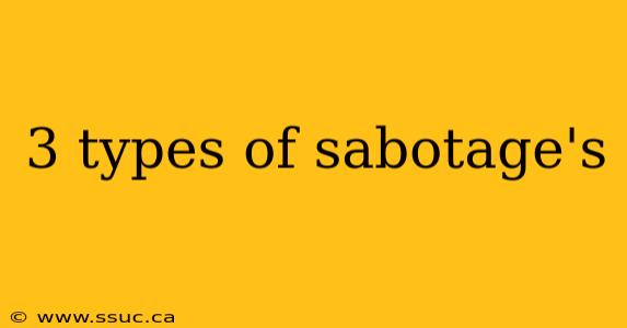 3 types of sabotage's
