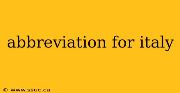 abbreviation for italy