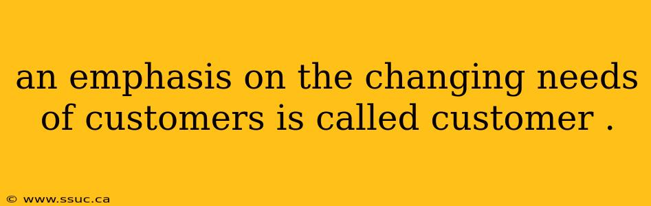 an emphasis on the changing needs of customers is called customer .