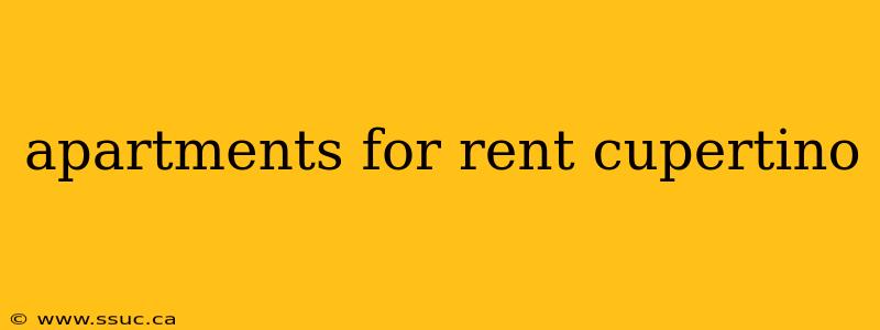 apartments for rent cupertino