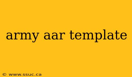 army aar template