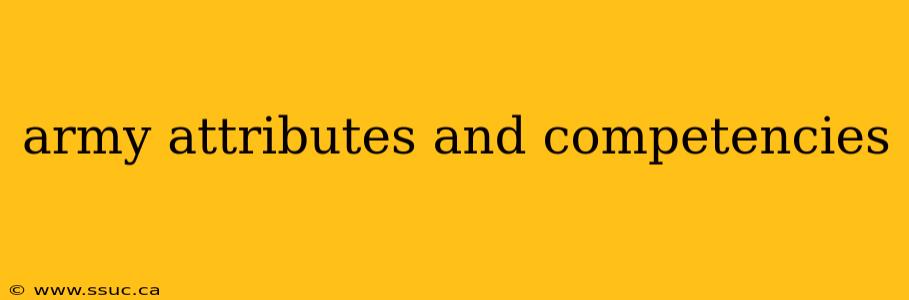 army attributes and competencies
