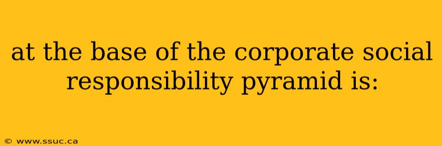 at the base of the corporate social responsibility pyramid is: