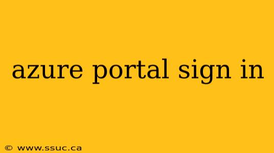 azure portal sign in