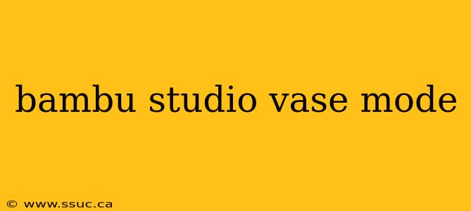 bambu studio vase mode