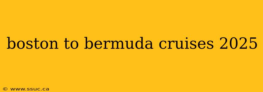 boston to bermuda cruises 2025