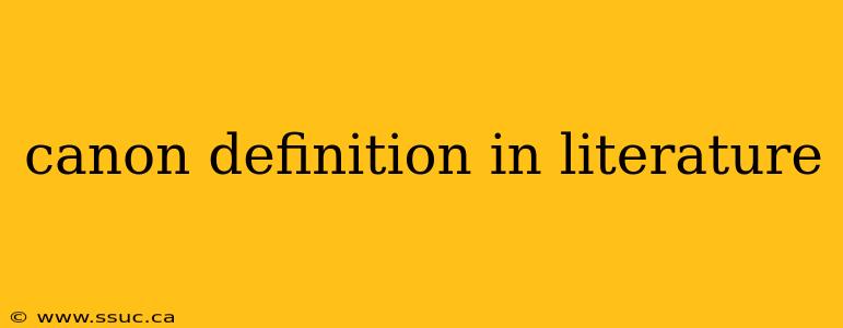 canon definition in literature