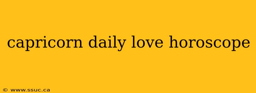 capricorn daily love horoscope