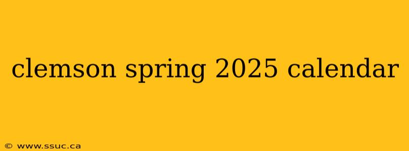 clemson spring 2025 calendar