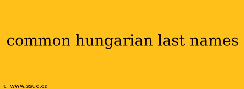 common hungarian last names