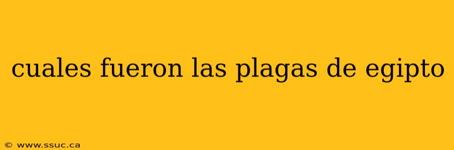 cuales fueron las plagas de egipto