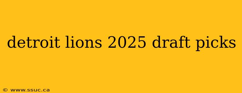 detroit lions 2025 draft picks