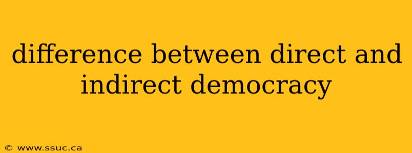 difference between direct and indirect democracy