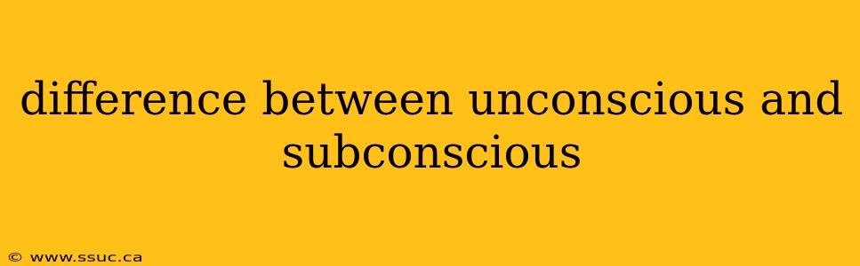 difference between unconscious and subconscious