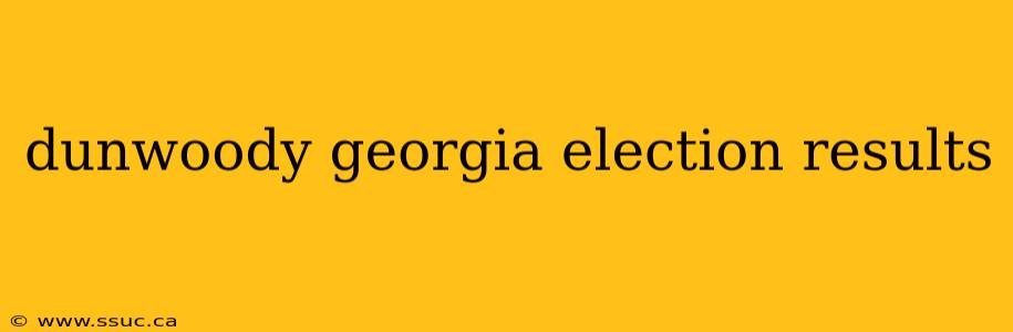 dunwoody georgia election results