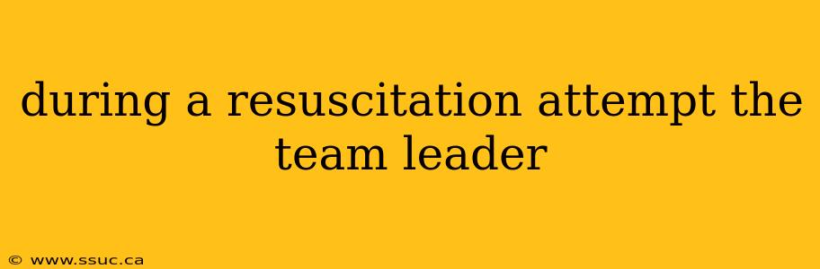 during a resuscitation attempt the team leader