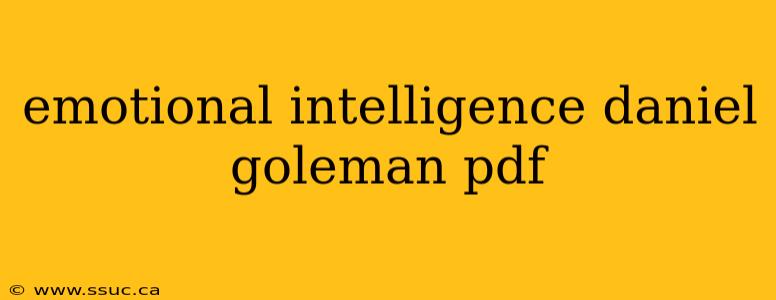 emotional intelligence daniel goleman pdf