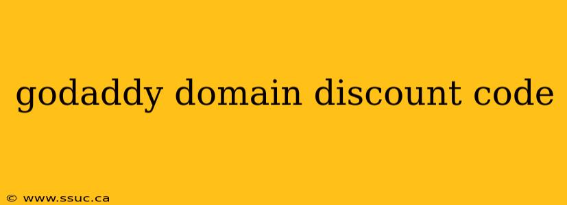 godaddy domain discount code