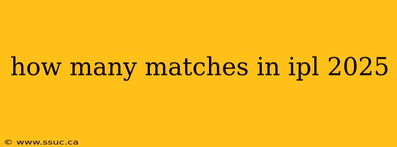 how many matches in ipl 2025