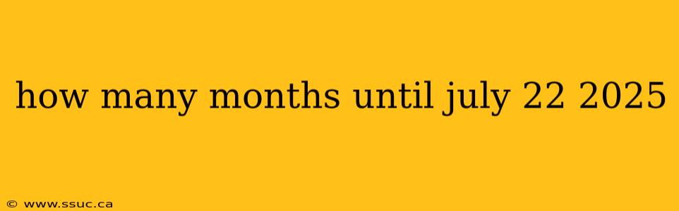 how many months until july 22 2025