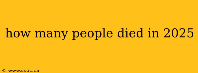 how many people died in 2025