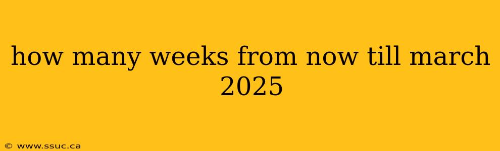 how many weeks from now till march 2025