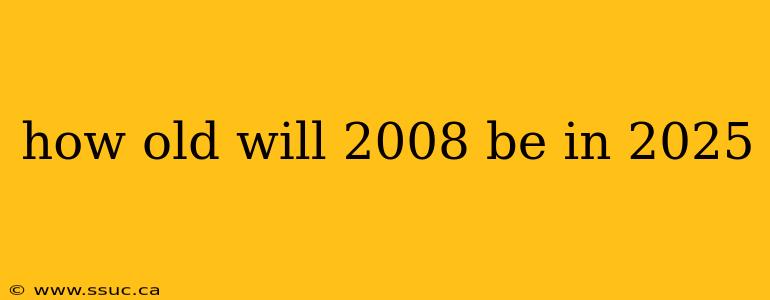 how old will 2008 be in 2025