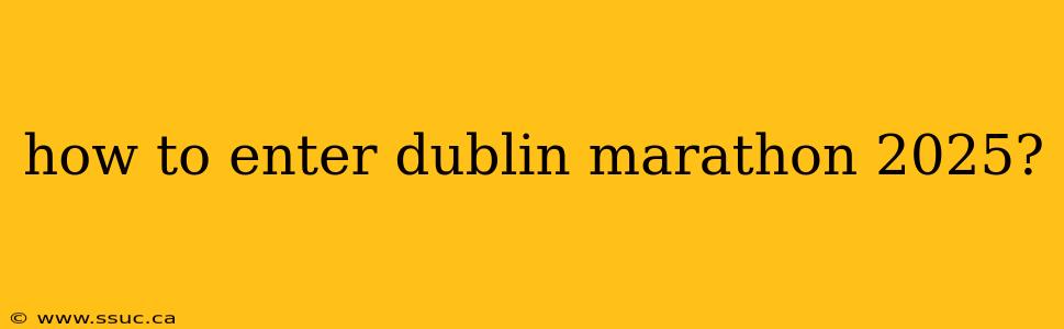 how to enter dublin marathon 2025?