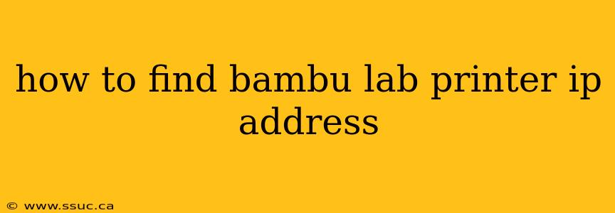 how to find bambu lab printer ip address