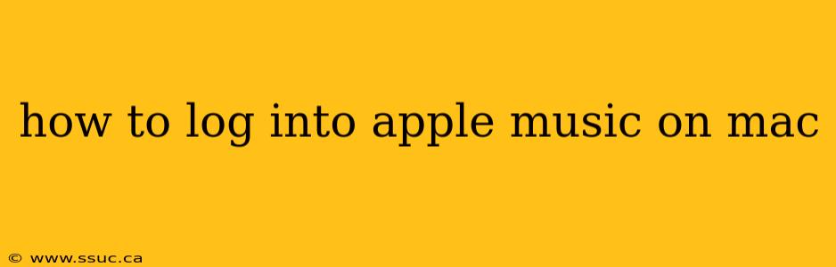 how to log into apple music on mac