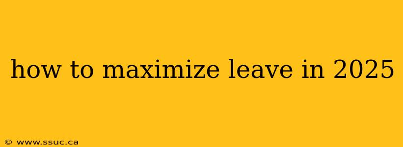 how to maximize leave in 2025