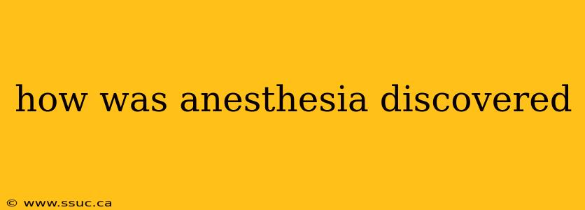 how was anesthesia discovered