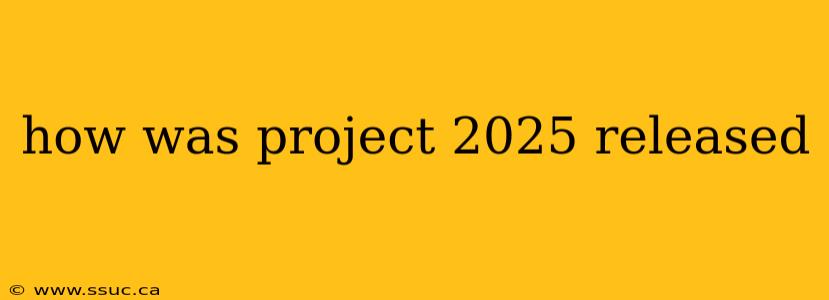 how was project 2025 released