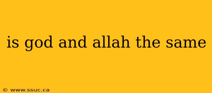 is god and allah the same