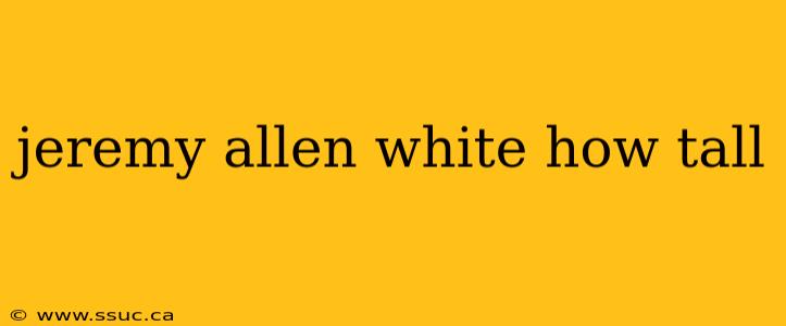 jeremy allen white how tall