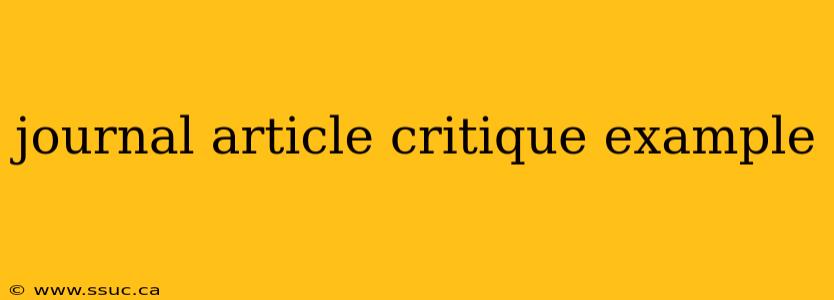 journal article critique example