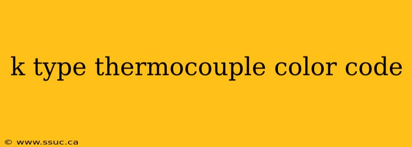 k type thermocouple color code