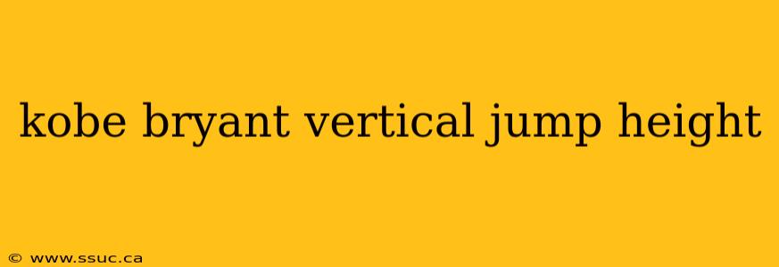 kobe bryant vertical jump height