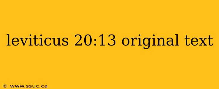 leviticus 20:13 original text