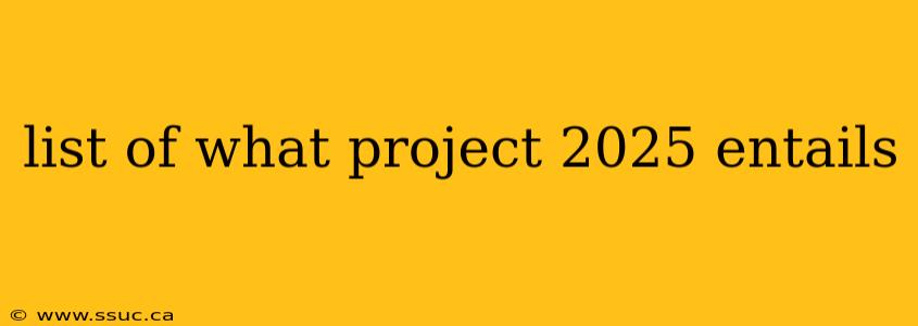 list of what project 2025 entails