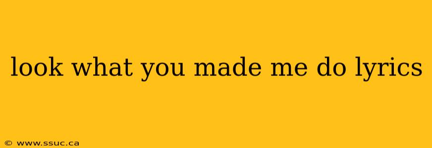 look what you made me do lyrics