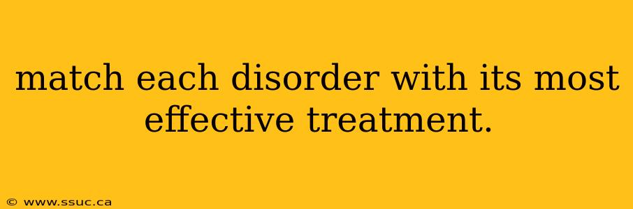 match each disorder with its most effective treatment.
