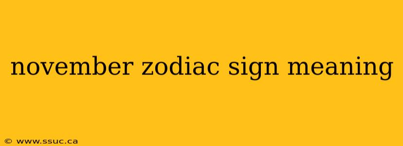 november zodiac sign meaning