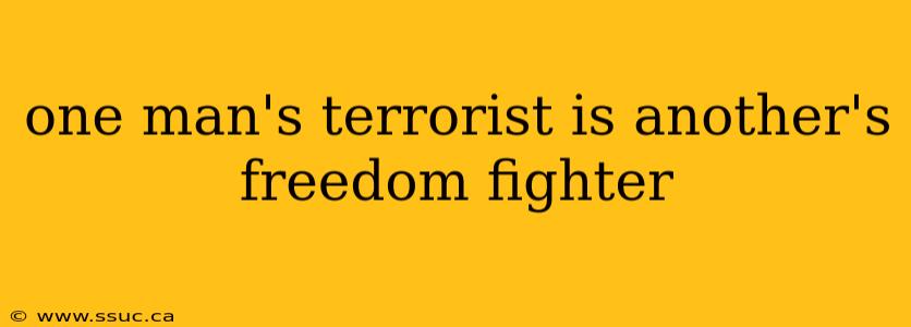 one man's terrorist is another's freedom fighter