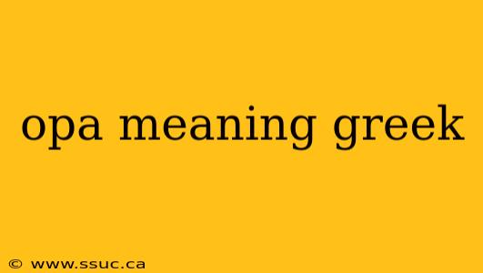 opa meaning greek