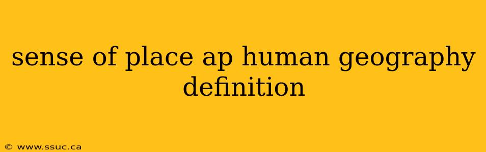 sense of place ap human geography definition