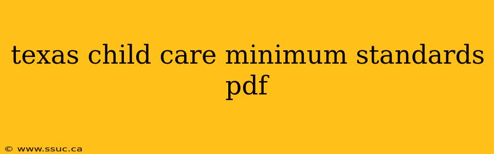texas child care minimum standards pdf
